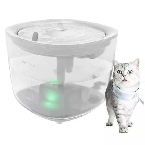 2L Wireless Pet Water Fountain With Triple Filtration Dual Flow Modes Auto Power-off Low Noise Pump