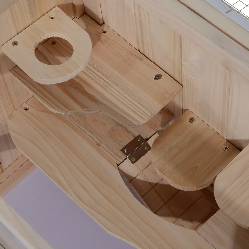 2-Tier Wooden Hamster Habitat Cage