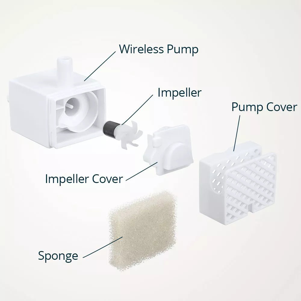 2L Wireless Pet Water Fountain With Triple Filtration Dual Flow Modes Auto Power-off Low Noise Pump