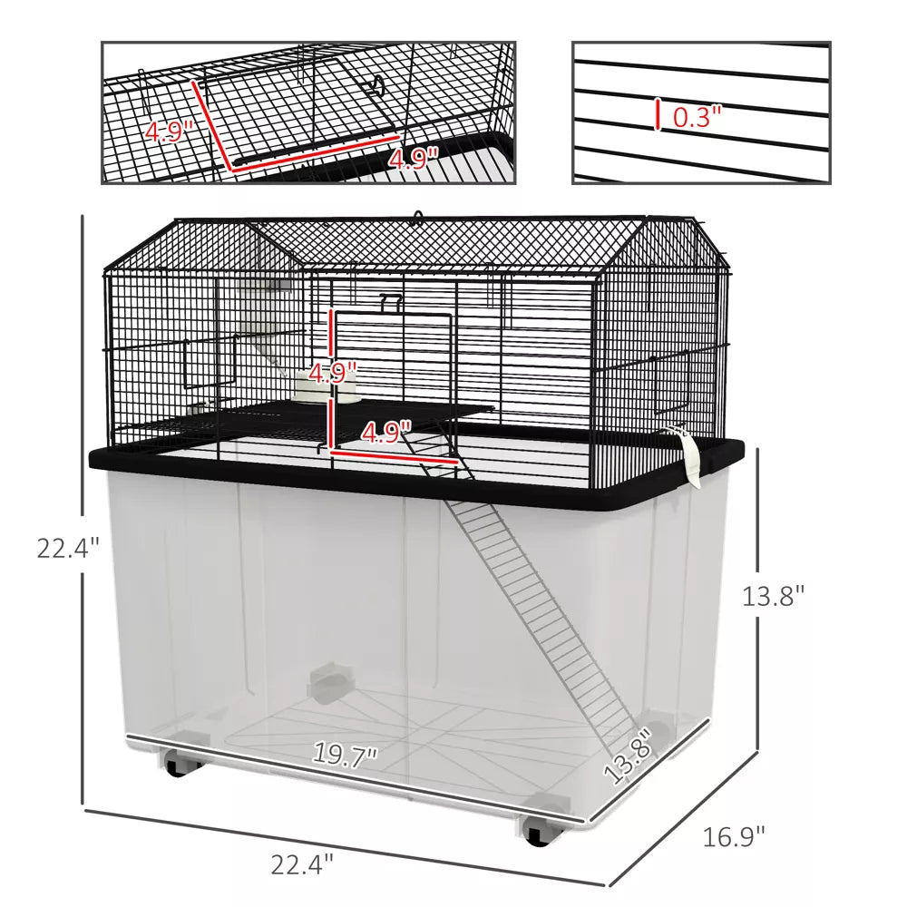 2-Tier Deep Base Hamster Wire Cage