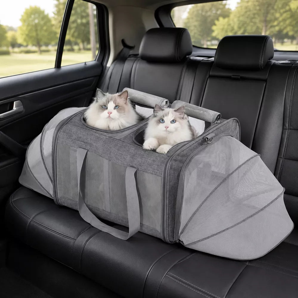 Expandable Double Pet Travel Carrier Backpack