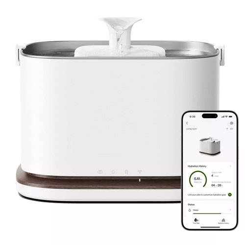 3L Cordless Smart Pet Water Fountain With App Hydration Monitoring & 4-Layer Filtration